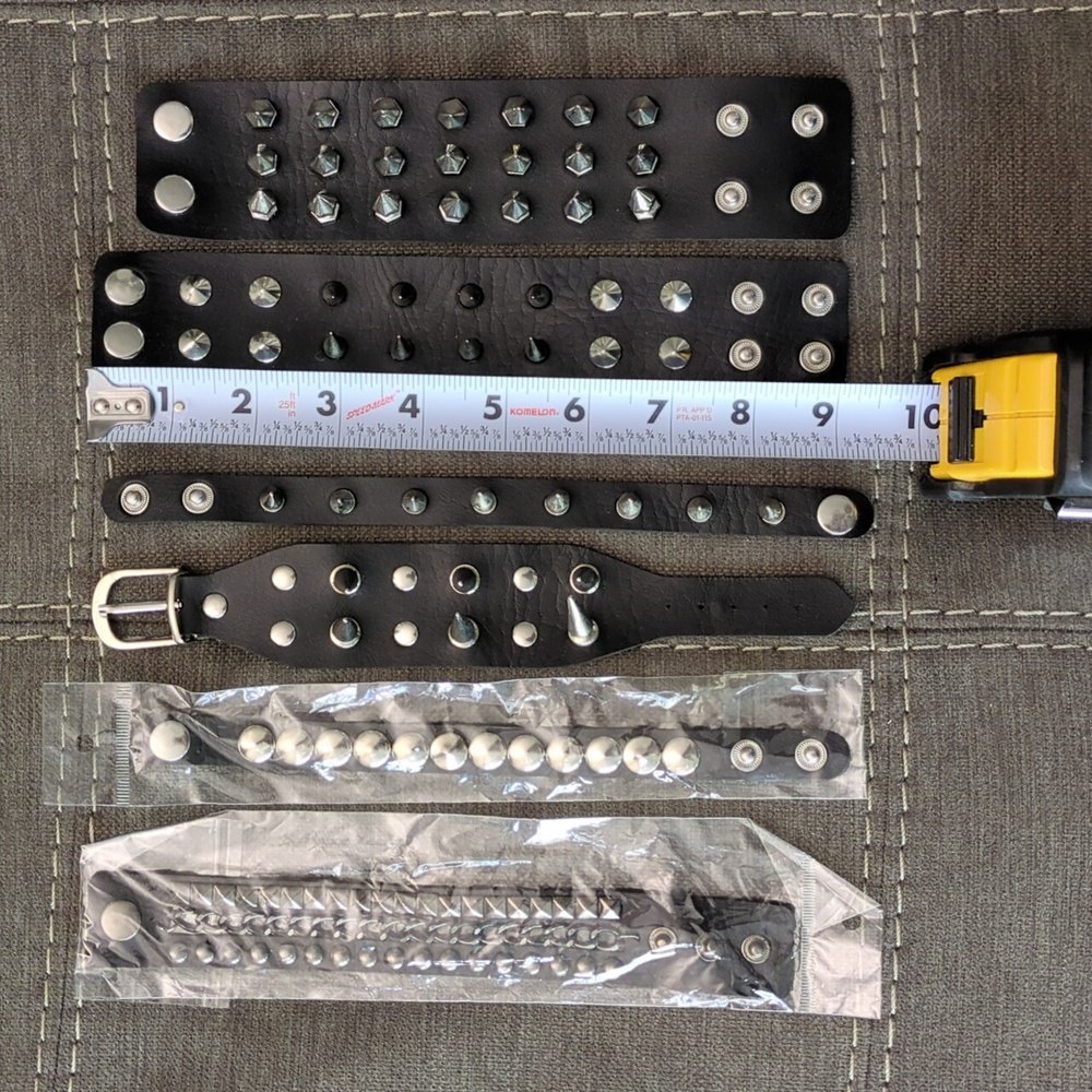 6pic/set Wristband Bracelet Cuff Gothic Punk Bracelets Women Men Spikes